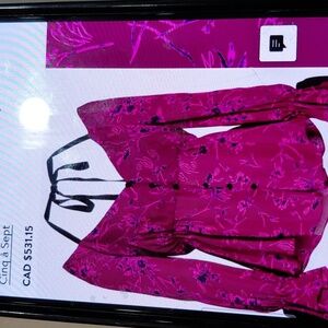 Cinq à Sept Purple Floral Silk Blouse